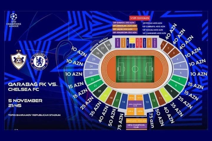 Biletlər sabah satışa çıxarılır - Qiymətlər 10 - 1000 manat civarındadır